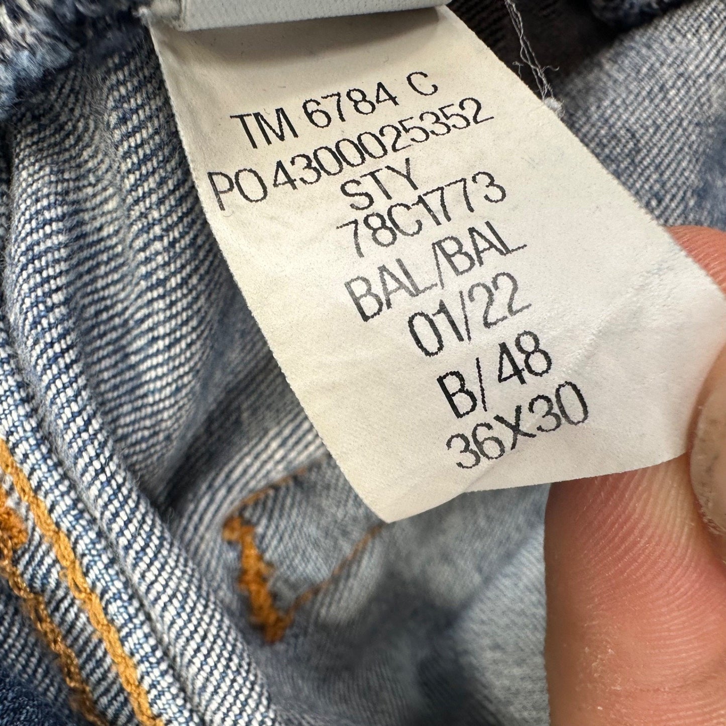 Tommy Jeans Straight Jeans Men's Size 36x28 Blue Medium Wash Denim *Hemmed*