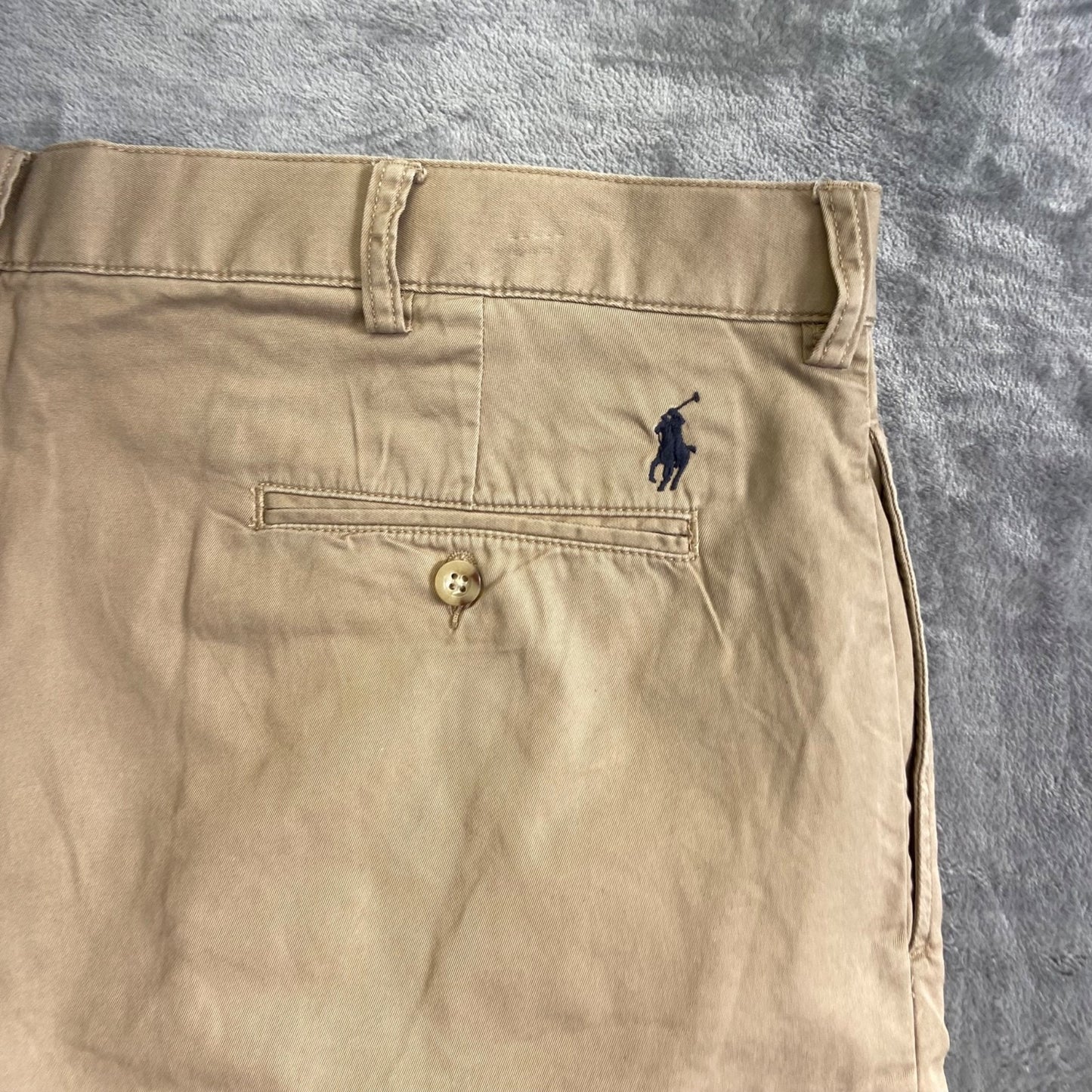 Polo Ralph Lauren Tyler Pleated Shorts Men's Size 40 Beige Longer 10" Blue Label