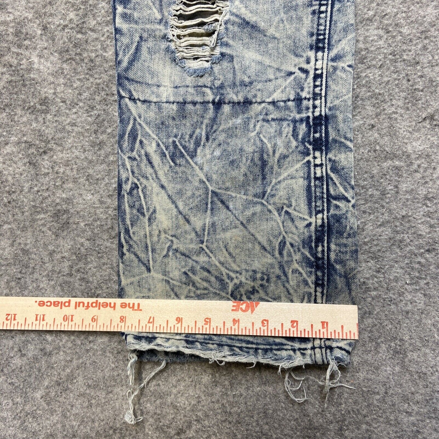 CJ Black Premium Distressed Slim Jeans Men's Size 38x32 Blue Acid Wash Hip Hop