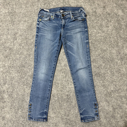 True Religion Casey Low Rise Super Skinny Jeans Women's Size 24 Light Blue Denim