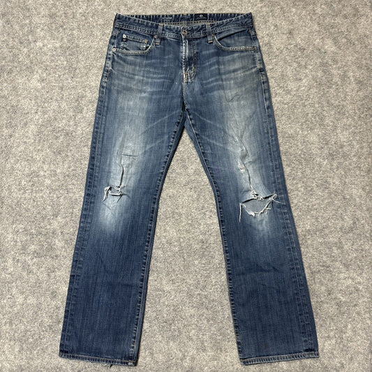 AG Adriano Goldschmied Distressed The Protege Straight Jeans Men's 32x32 Blue