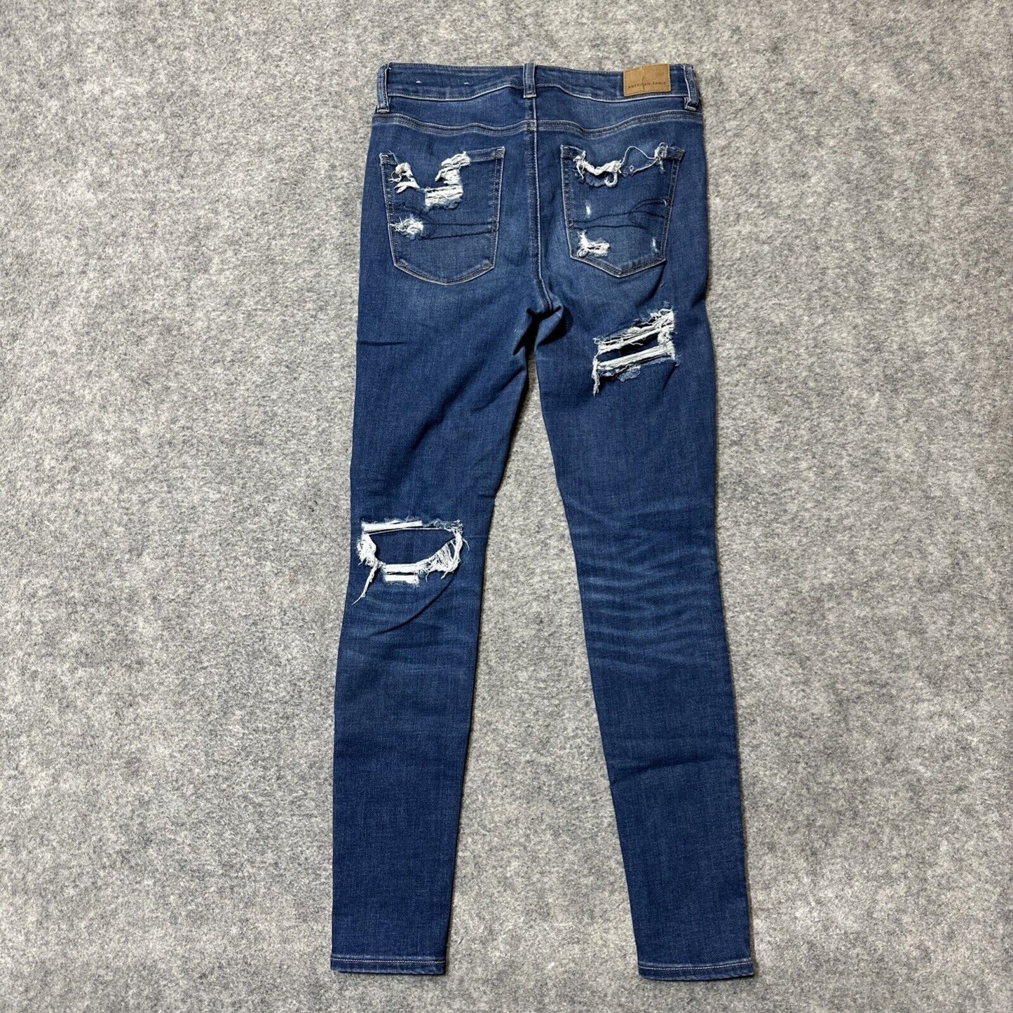 American Eagle Distressed Stretch Temp Tech Hi Rise Jegging Women's 4R Blue