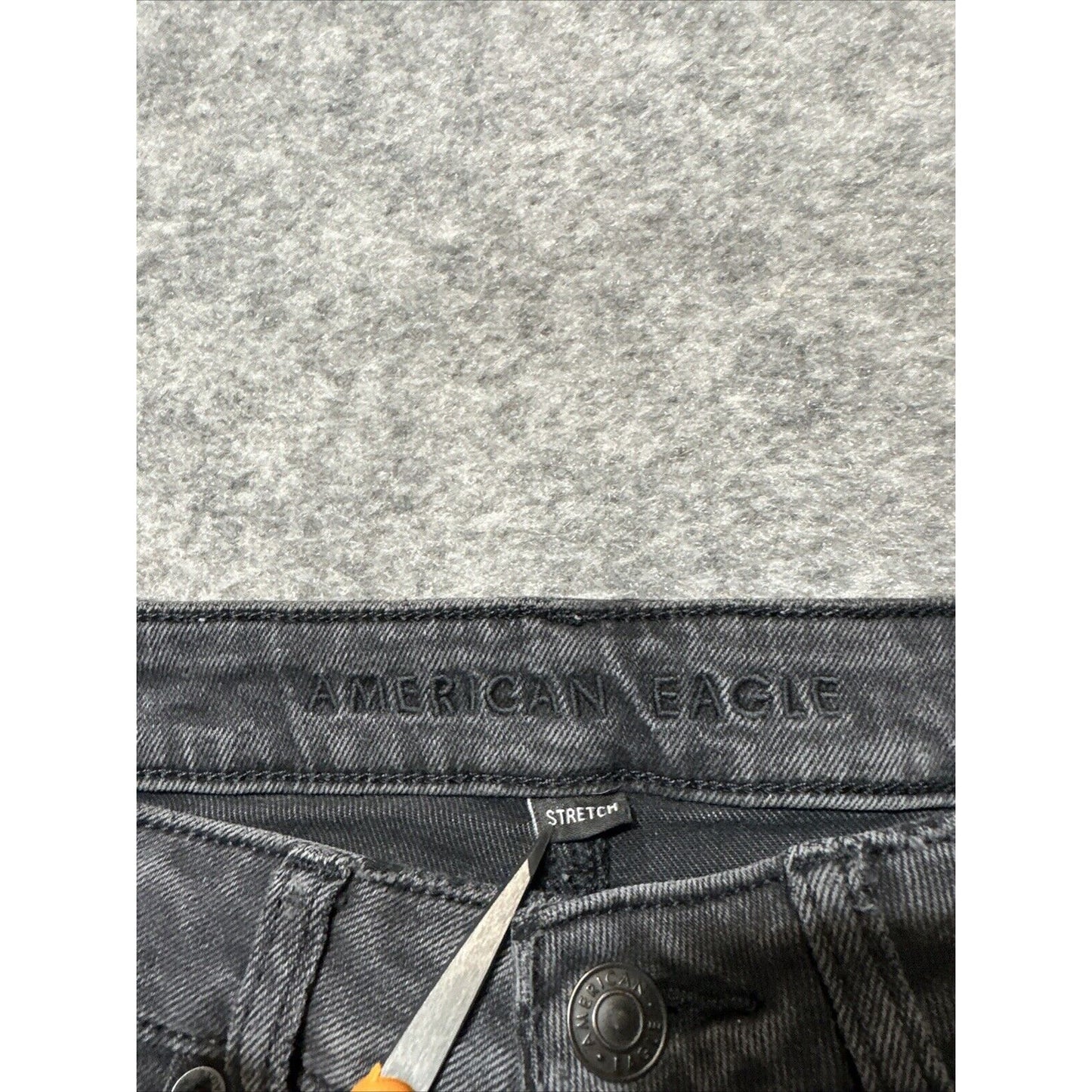American Eagle Stretch Mom Jean Women's Straight Jeans Size 4 Black Gray Denim