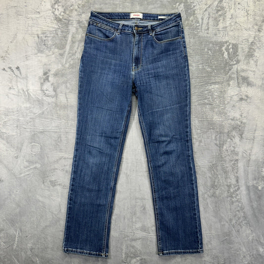 Wrangler High Rise True Straight Jeans Women's Size 32M Blue Denim