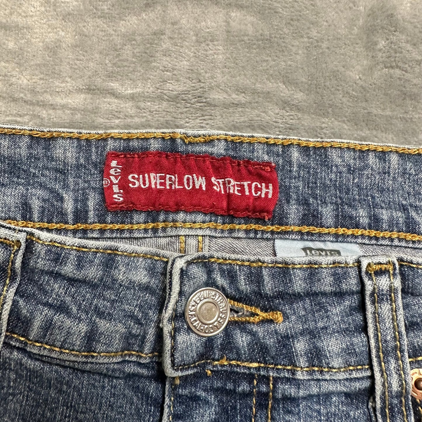 Vintage Levi's Super Low Stretch Bootcut Jeans Women's 7M Blue Denim Light Wash