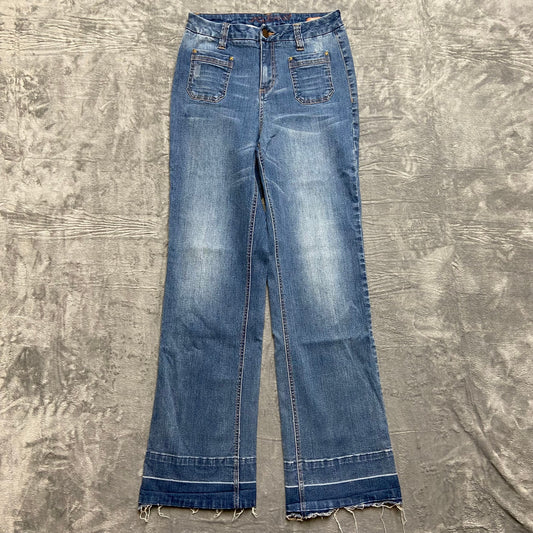 Jag Jeans High Rise Flare Jeans Women's Size 8 Blue Denim Medium Wash Distressed