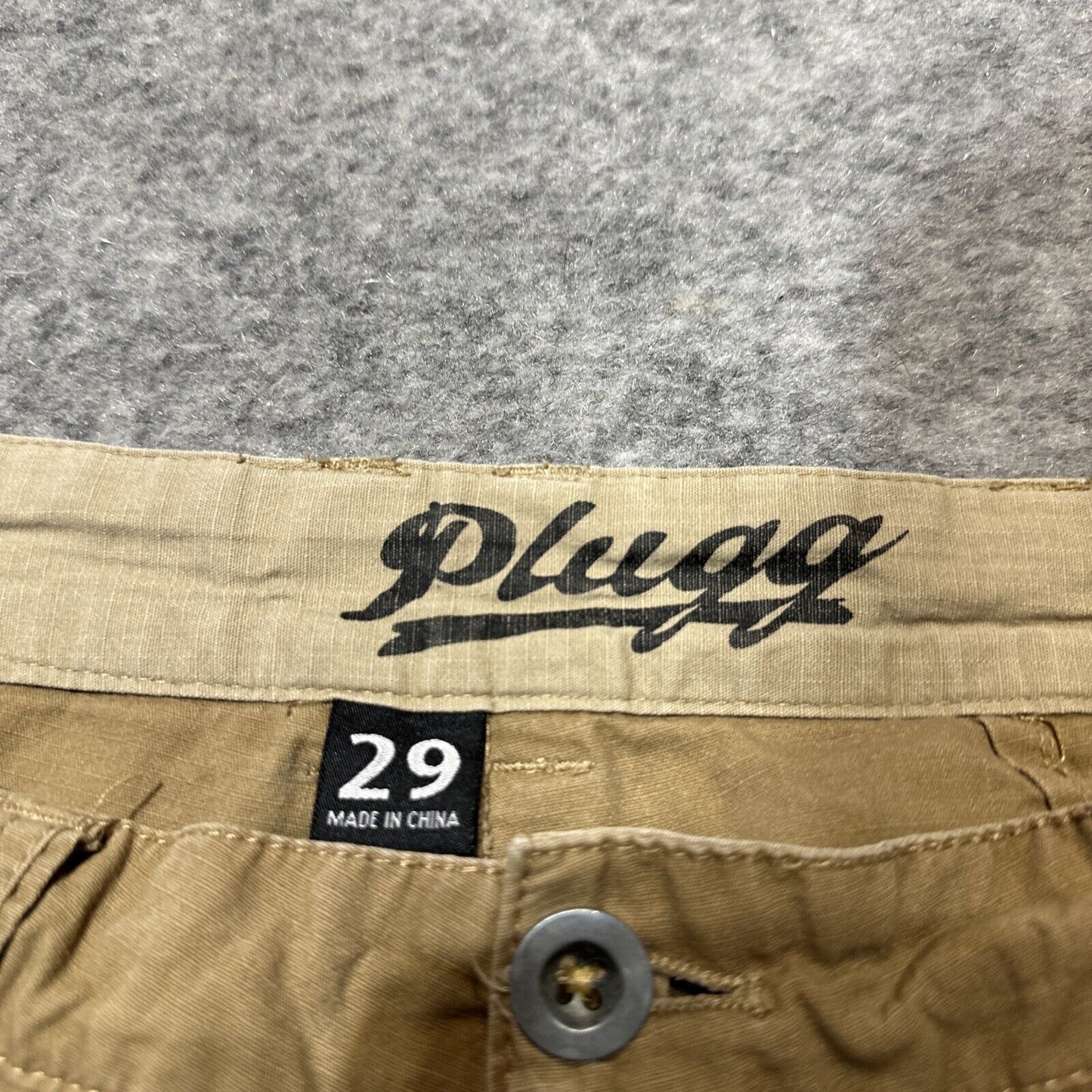 Plugg Men's Cargo Shorts Size 29 Tan Brown Shorts
