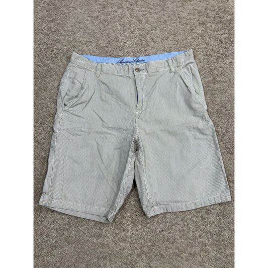 American Classics Russell Simmons Shorts Mens 36 White Striped