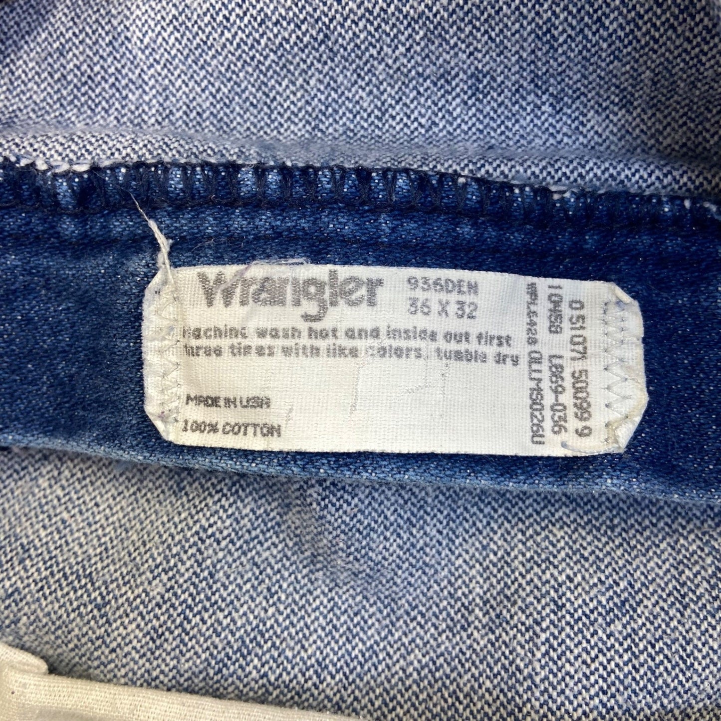 Vintage Wrangler Cowboy Cut Bootcut Jeans Men's Size 36x32 Dark Blue Denim