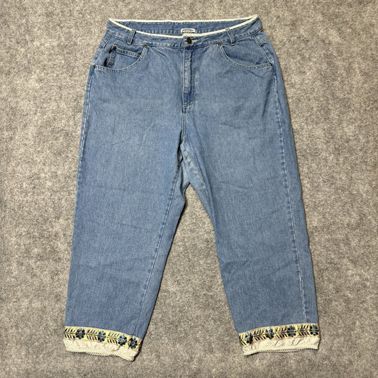 Vintage Democracy Weekend Women's Relaxed Straight Jeans Sz 16 Light Blue Denim