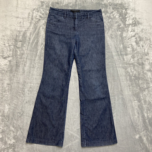 Express Editor Flared Denim Chino Pants Women's Size 8 Dark Blue Denim