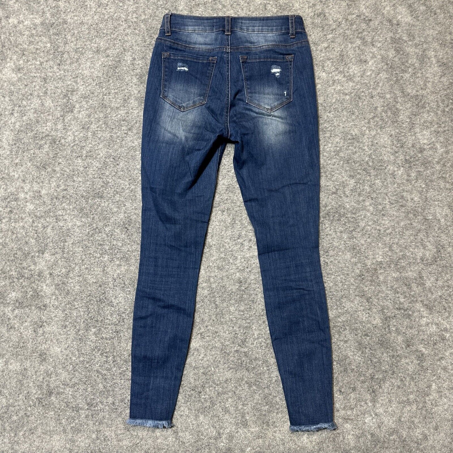 ENJEAN Denim Women's Distressed Skinny Jeans Size 1 Blue Medium Wash Denim