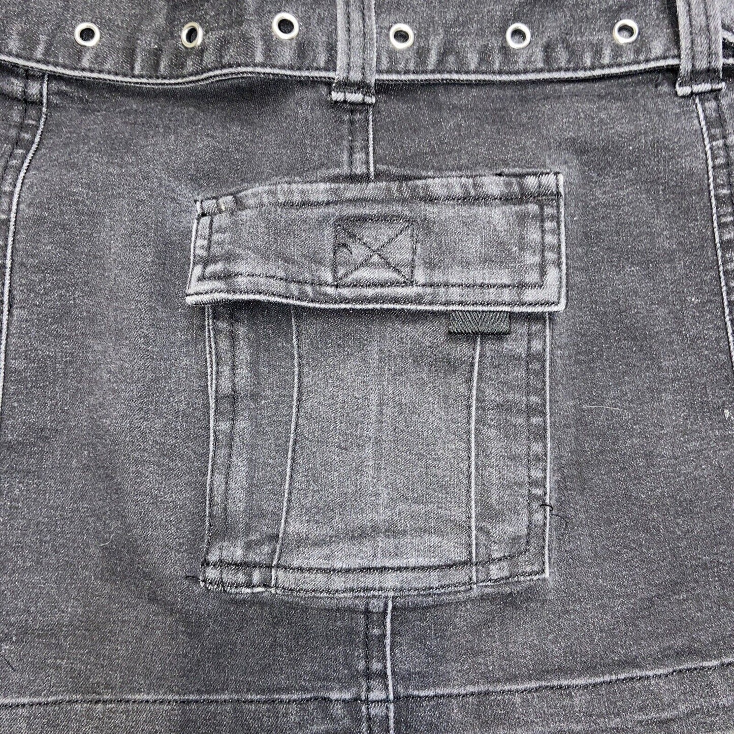 Urban Outfitters Belted Cargo Jean Skirt Women's Size XS Black Emo