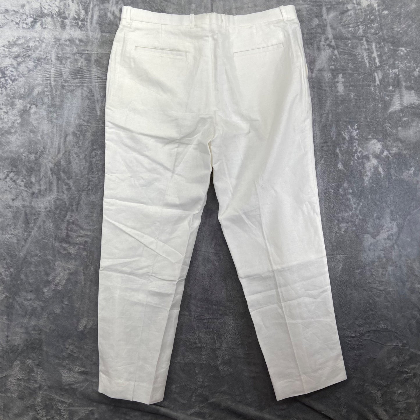 Perry Ellis Men's Dress Pants 38x30 White Linen Blend