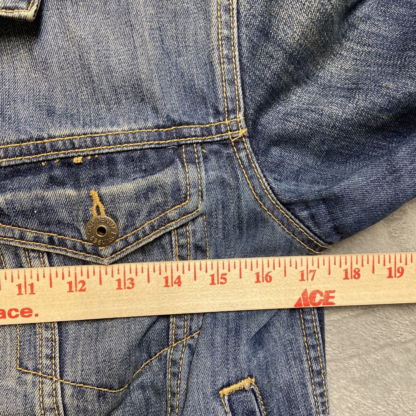 GapKids 1969 Jacket Kids Size XL Blue Denim Medium Wash Pockets Stretch