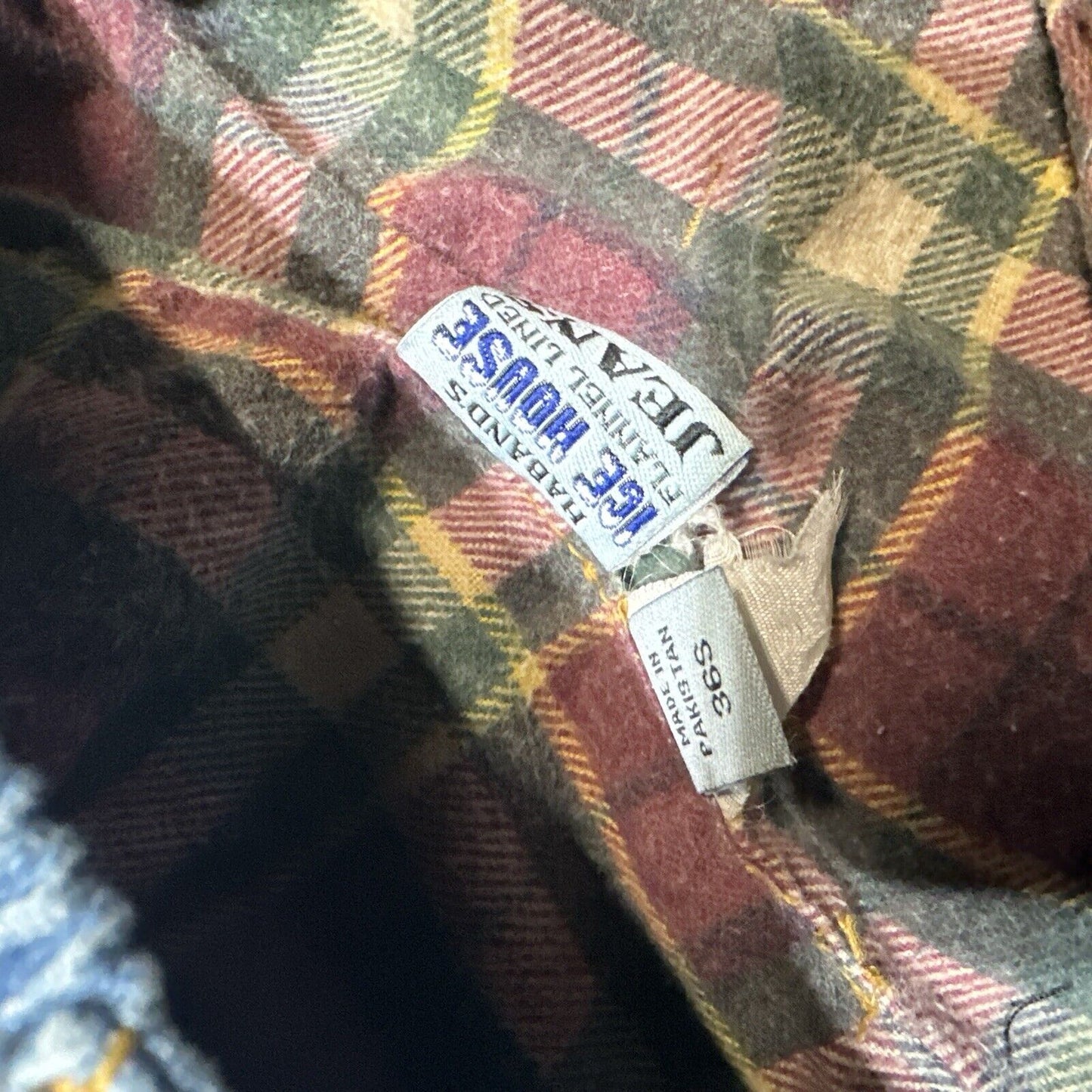 Vintage Habands Ice House Flannel Lined Jeans Men's 36S Blue Light Wash Denim