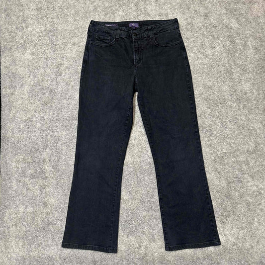 NYDJ Barbara Women's Easy Carl Bootcut Slimming Jeans Size 8 Black Dark Denim