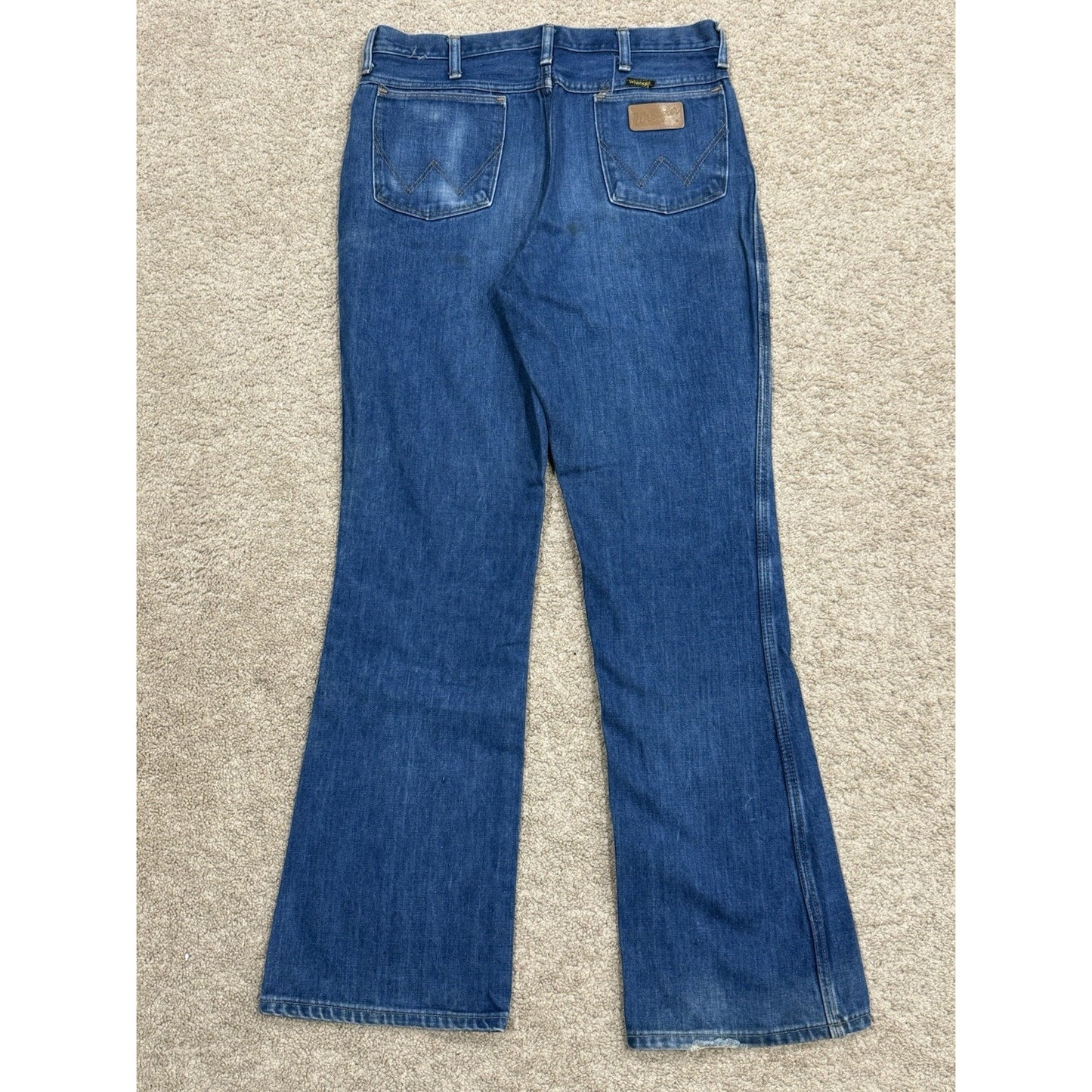 Vintage Wrangler NO FAULT Mens Blue Jeans Cowboy Cut Original Fit - 34 X 34