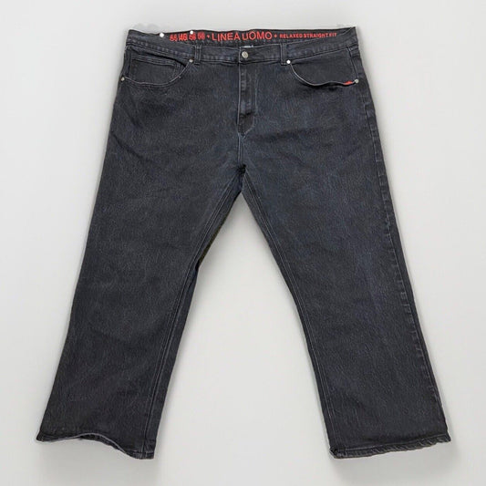 Linea Uomo Relaxed Straight Jeans Men's Size 46x30 Black Denim