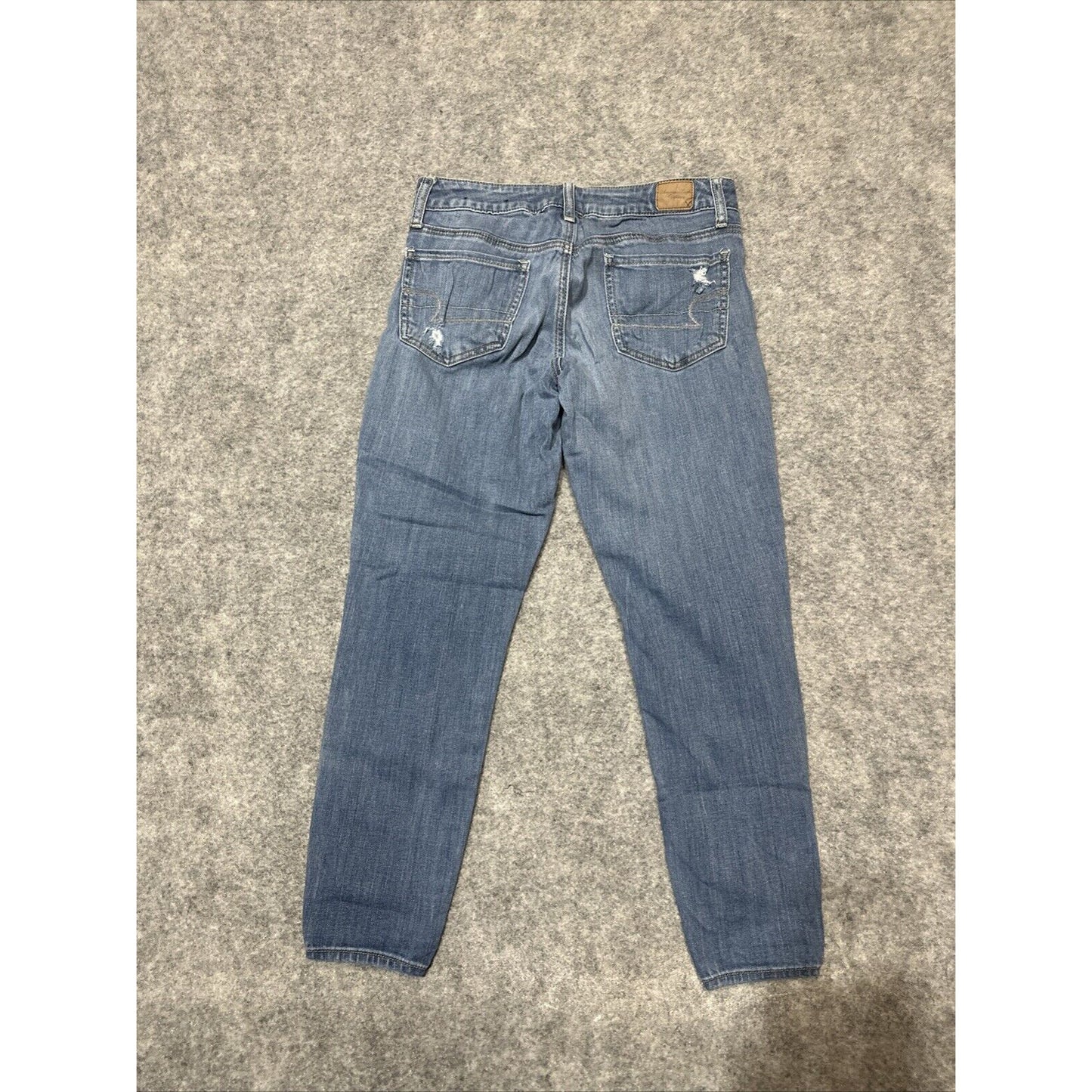 American Eagle Stretch Women’s Distressed Jeggings Size 6 Blue Light Wash Denim