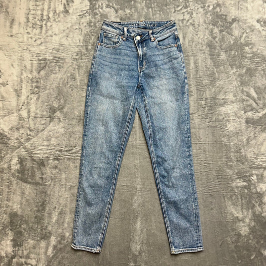 American Eagle Stretch Highest Rise Mom Jeans Women’s Size 0 Long Light Blue
