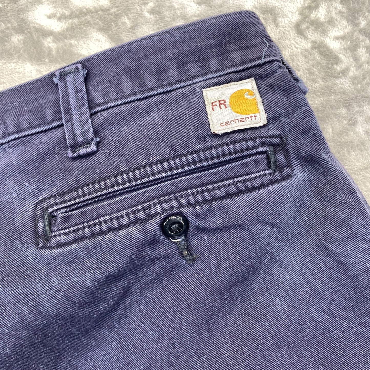 Carhartt FR Work Pants Men's 38x32 Navy Cotton Blend