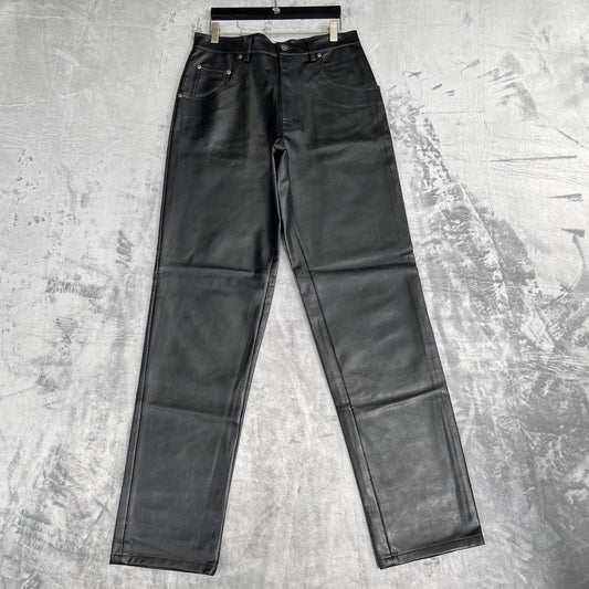 Vintage Arizona Leather Jeans Men's Size 32x34 Black