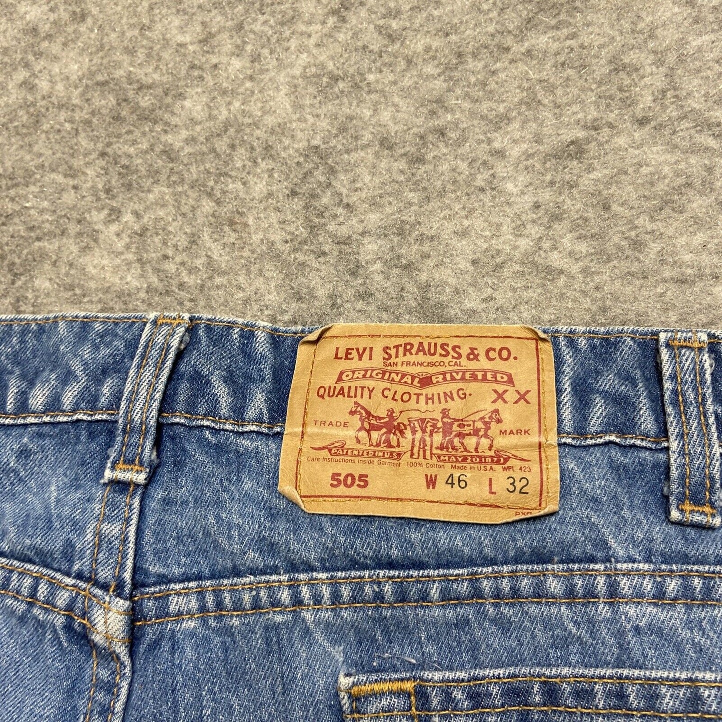 Vintage Levi's 505XX Regular Fit Jeans Men's Size 46x32 *44x29* Blue Hemmed