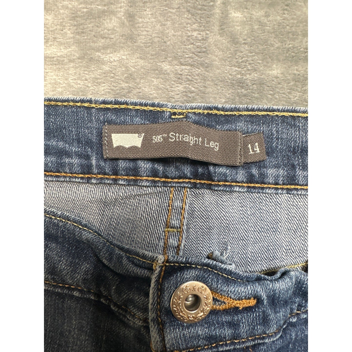 Levi's 505 Straight Leg Jeans Women's Size 14 Blue Denim