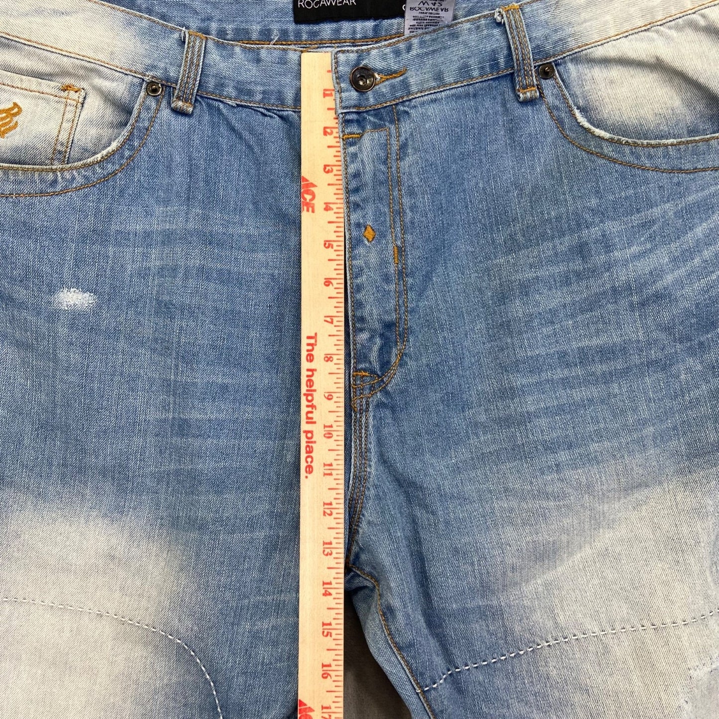Vintage Rocawear Men's Classic Fit Straight Jeans Size 42 Blue Light Wash