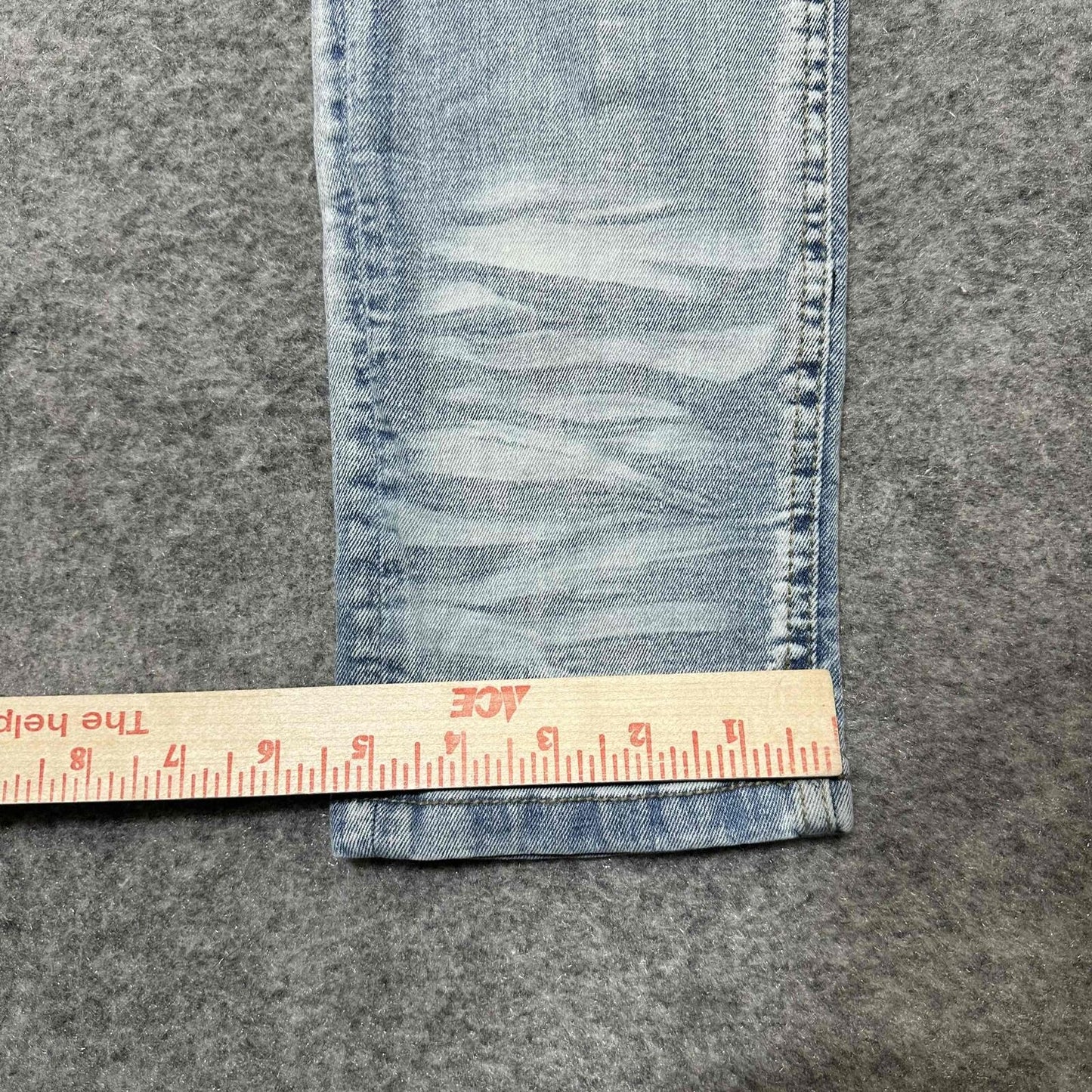 Copper Rivet Men's Slim Fit Distressed Jeans Size 32x32 Blue Acid Wash Denim