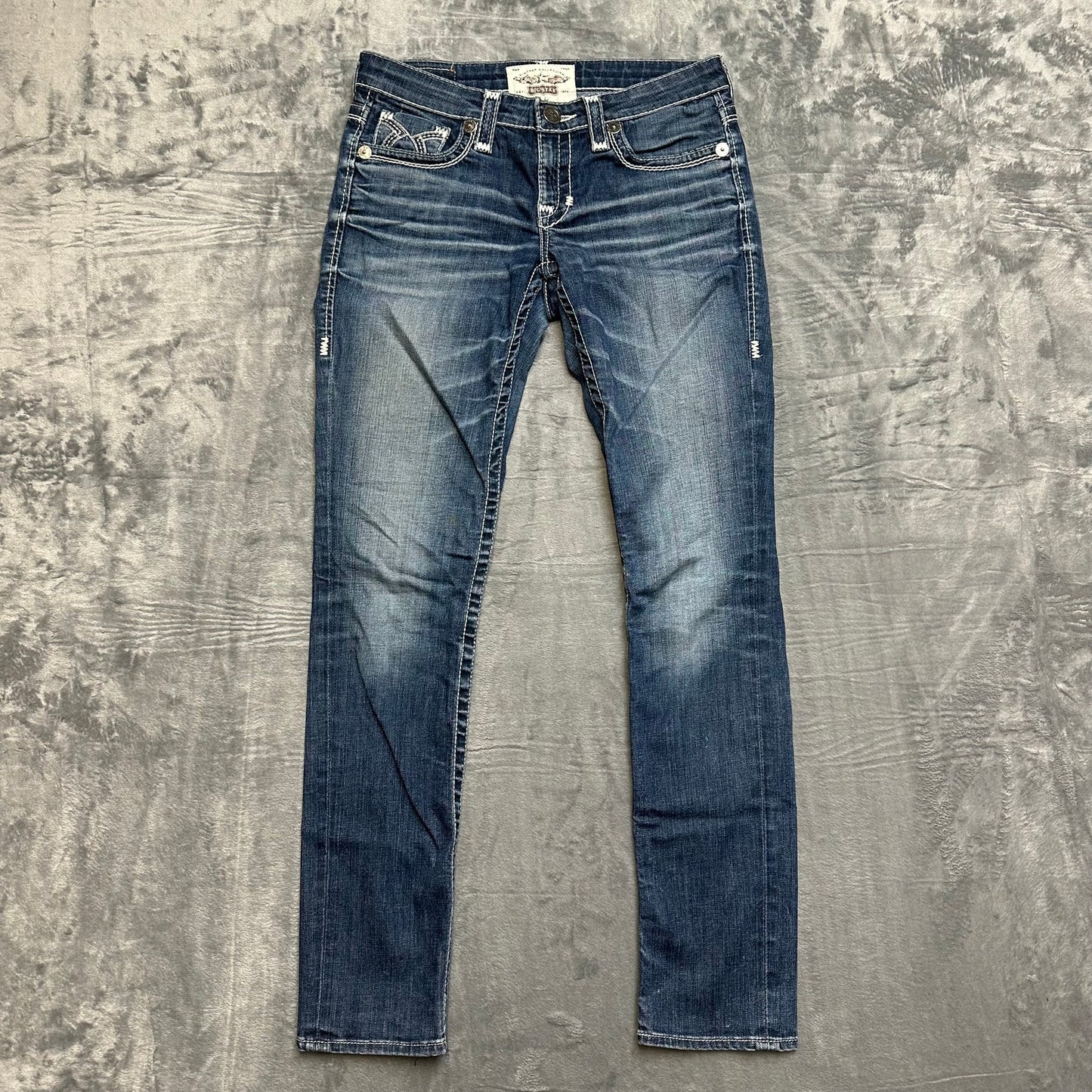 Vintage Big Star Straight Jeans Women's Size 27 Blue Denim *stain in picture*