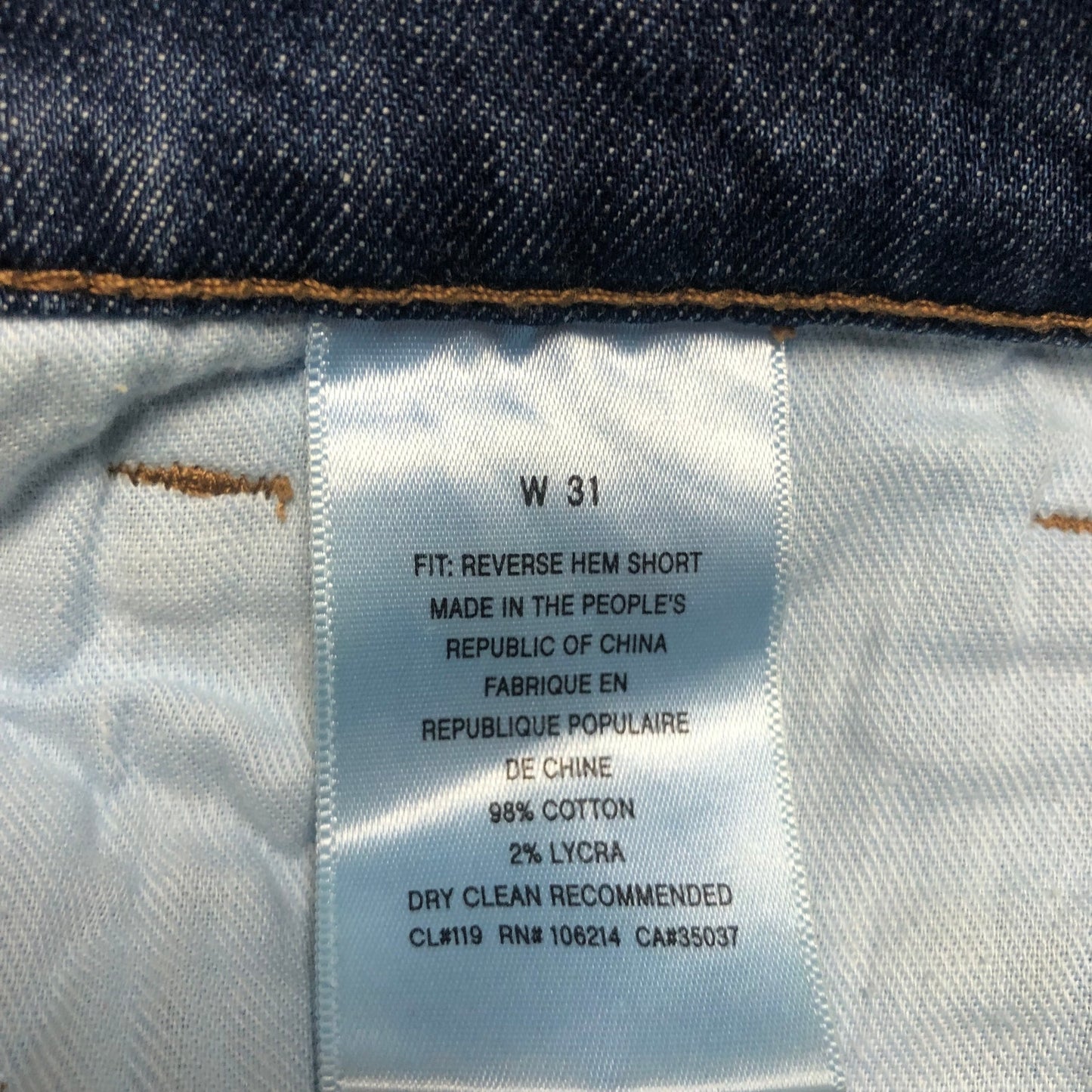 Joe's Jeans Reverse Hem Short Women's Size 31 Dark Blue Denim