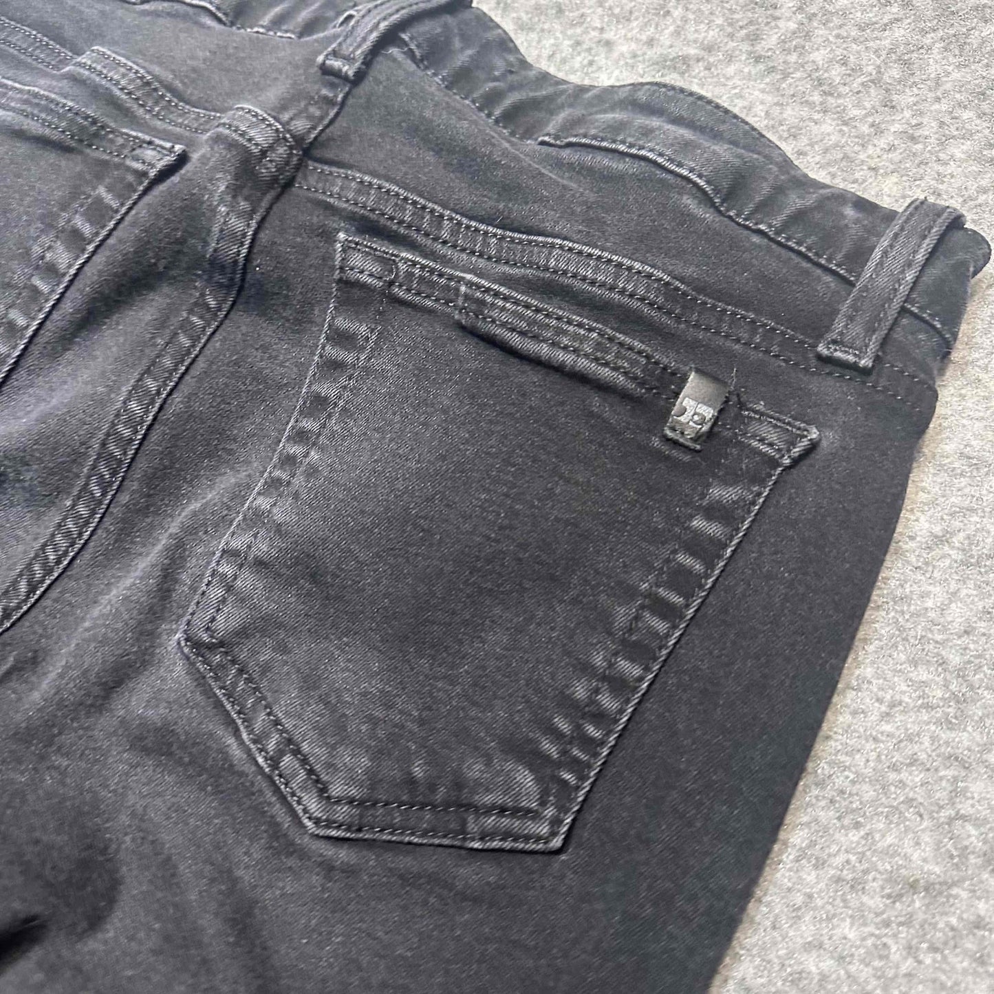 Joe's Womens Frayed Hem Ankle Skinny Jeans Size 27 Black Dark Wash Denim