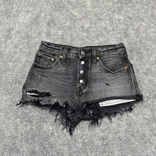 Levi's 501 XX Women's Cut-Off Jean Shorts Size W24 Black Dark Wash Denim