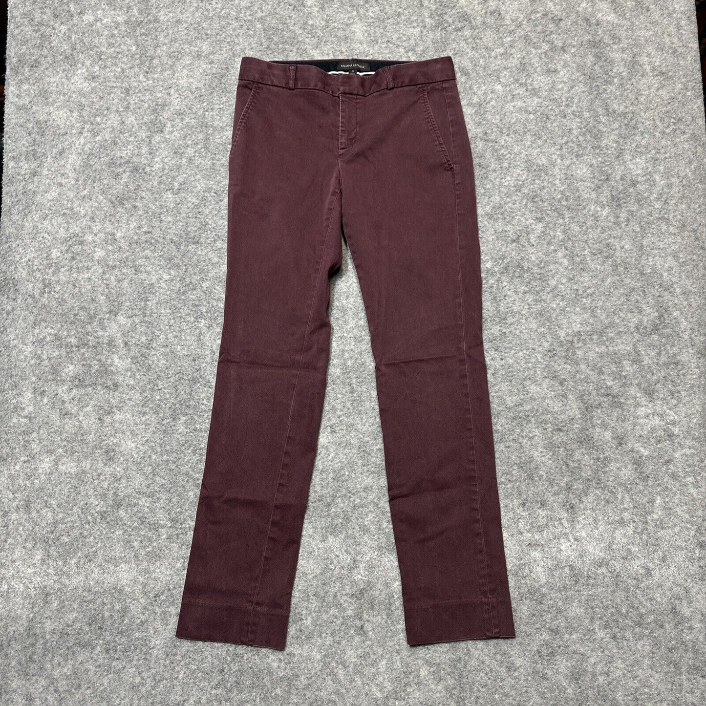 Banana Republic Ryan Women's Straight Chino Pants Size 0 Red Dark Wash Pants