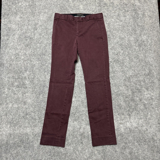 Banana Republic Ryan Women's Straight Chino Pants Size 0 Red Dark Wash Pants