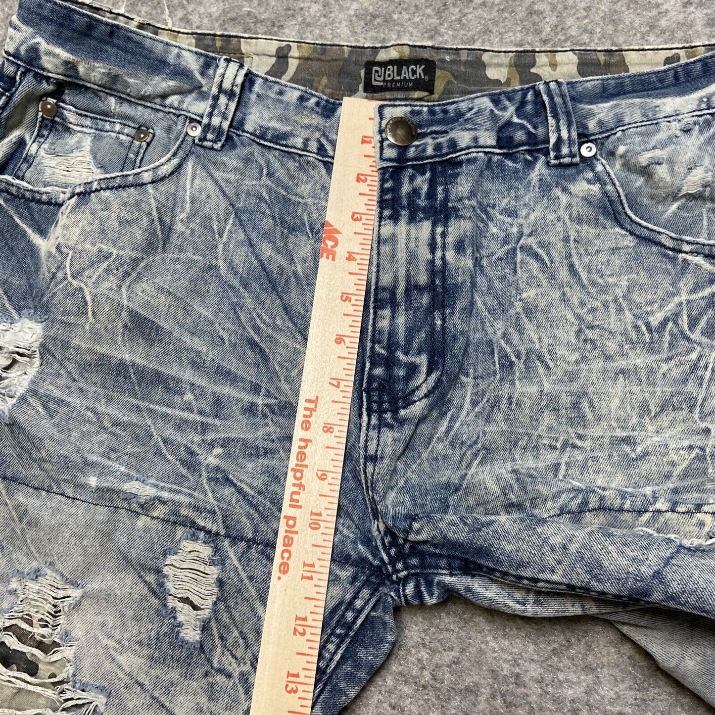 CJ Black Premium Distressed Slim Jeans Men's Size 38x32 Blue Acid Wash Hip Hop
