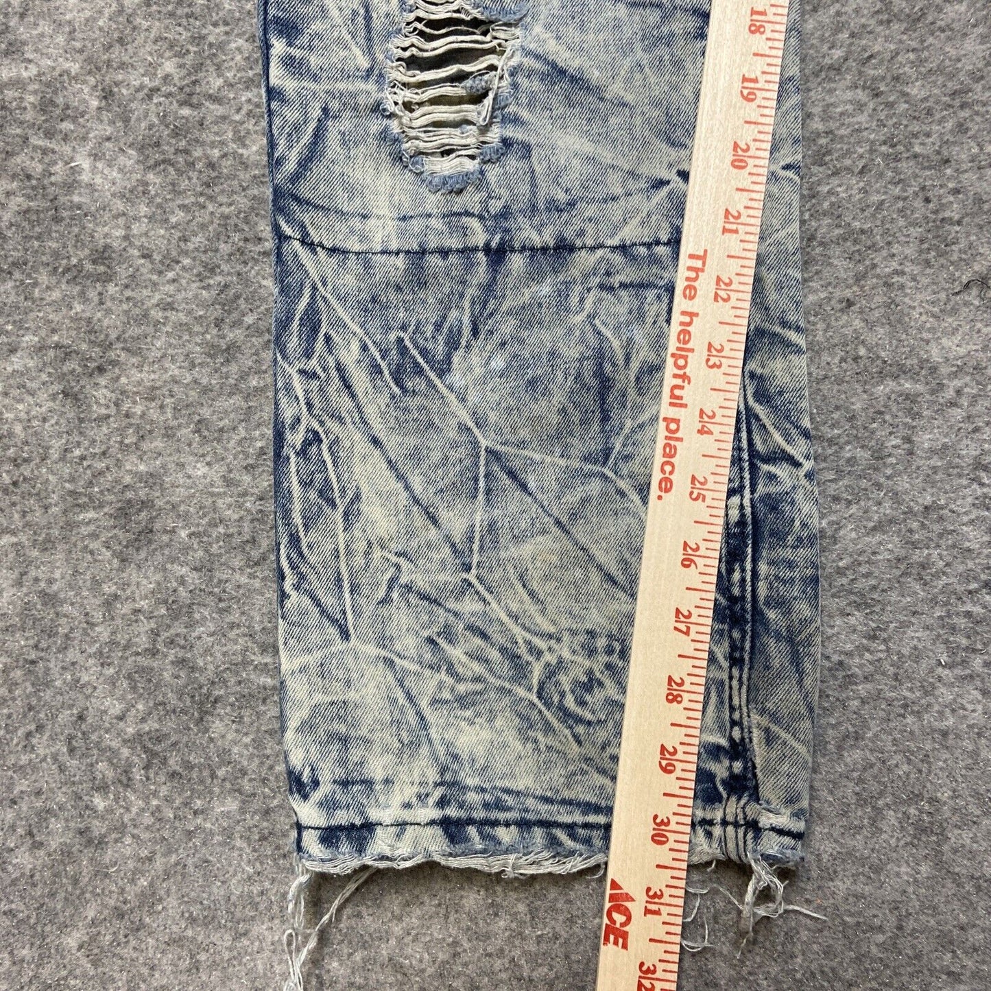CJ Black Premium Distressed Slim Jeans Men's Size 38x32 Blue Acid Wash Hip Hop