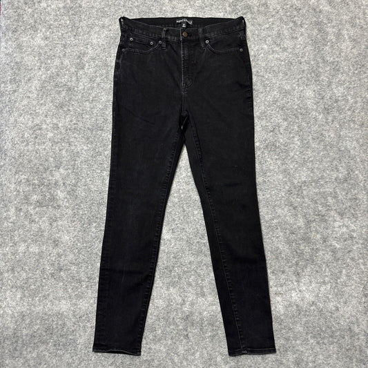 J.Crew Mercantile Women's Skinny Jeans Size 29 Black Dark Wash Denim