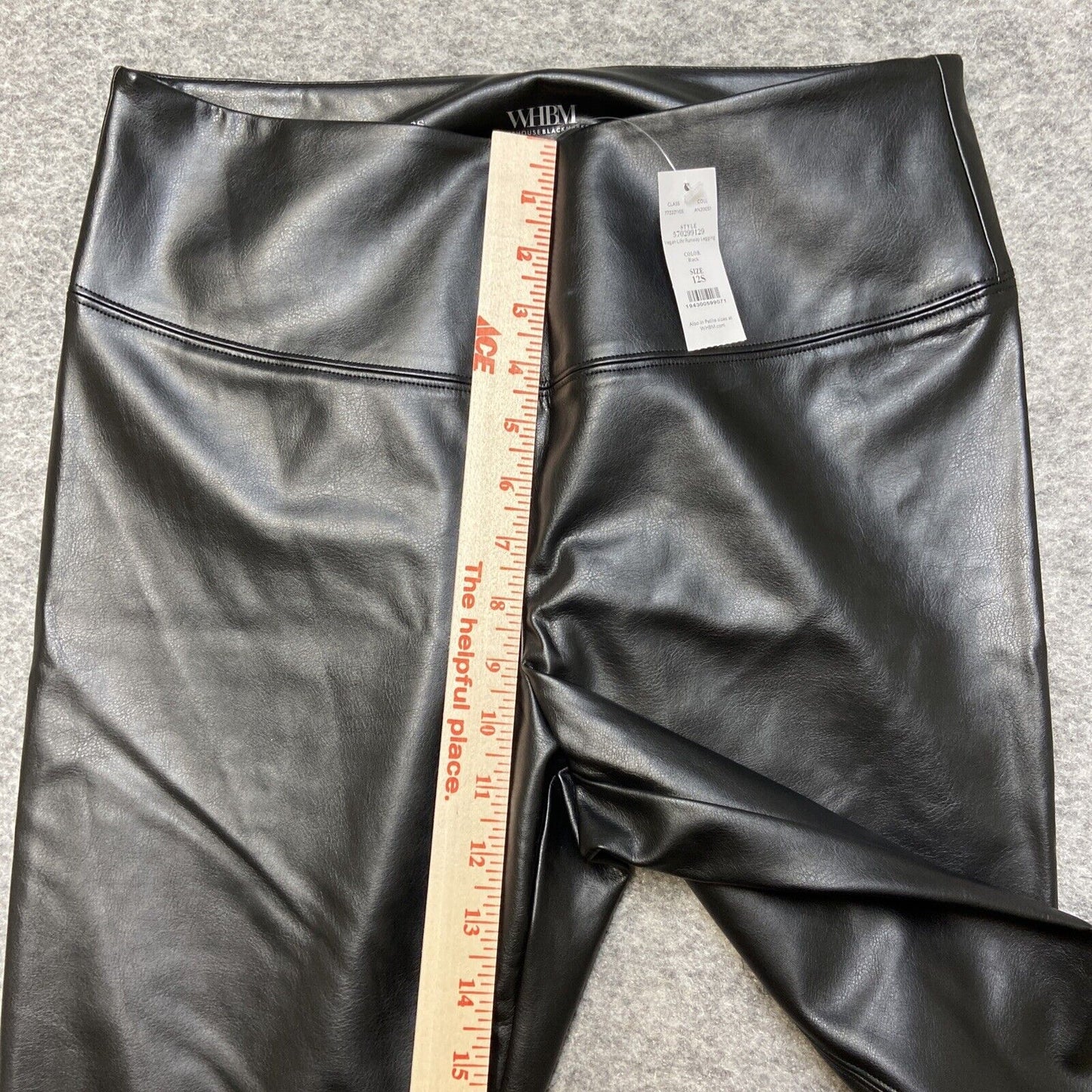 New WHBM White House Black Market Faux Leather Runaway Legging Women's 12S Black
