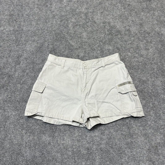 B.U.M Equipment Women's Cut Off Cargo Shorts Size 11/12 White Light Wash Shorts