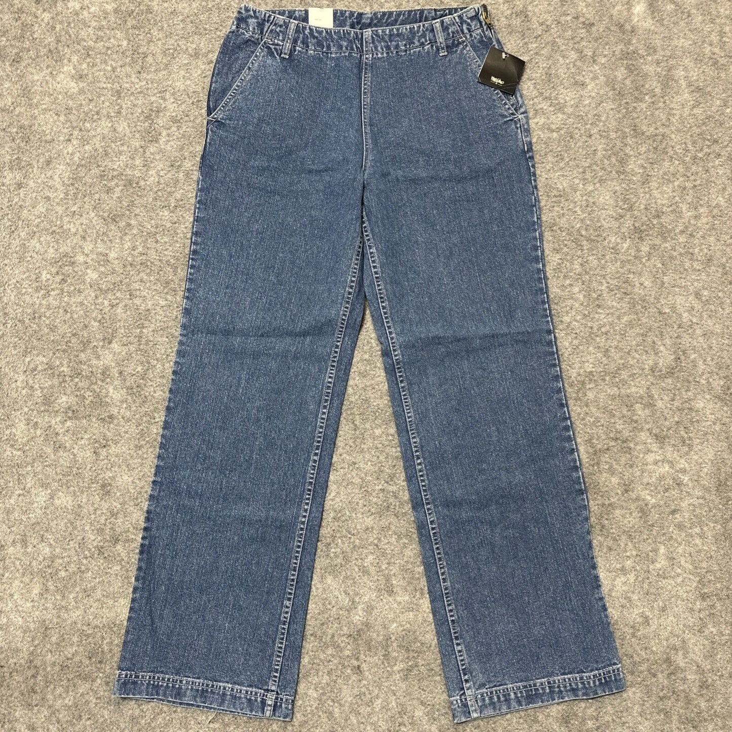 Vintage New Mossimo Gene Wide Leg Side Zip Jeans Women's Size 30 Blue Denim