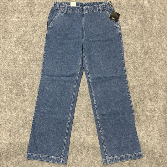 Vintage New Mossimo Gene Wide Leg Side Zip Jeans Women's Size 30 Blue Denim