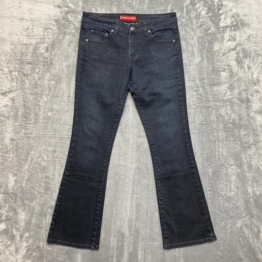 New Levi's 518 Superlow Stretch Bootcut Coated Jeans Women's Size 7 JR M Blue