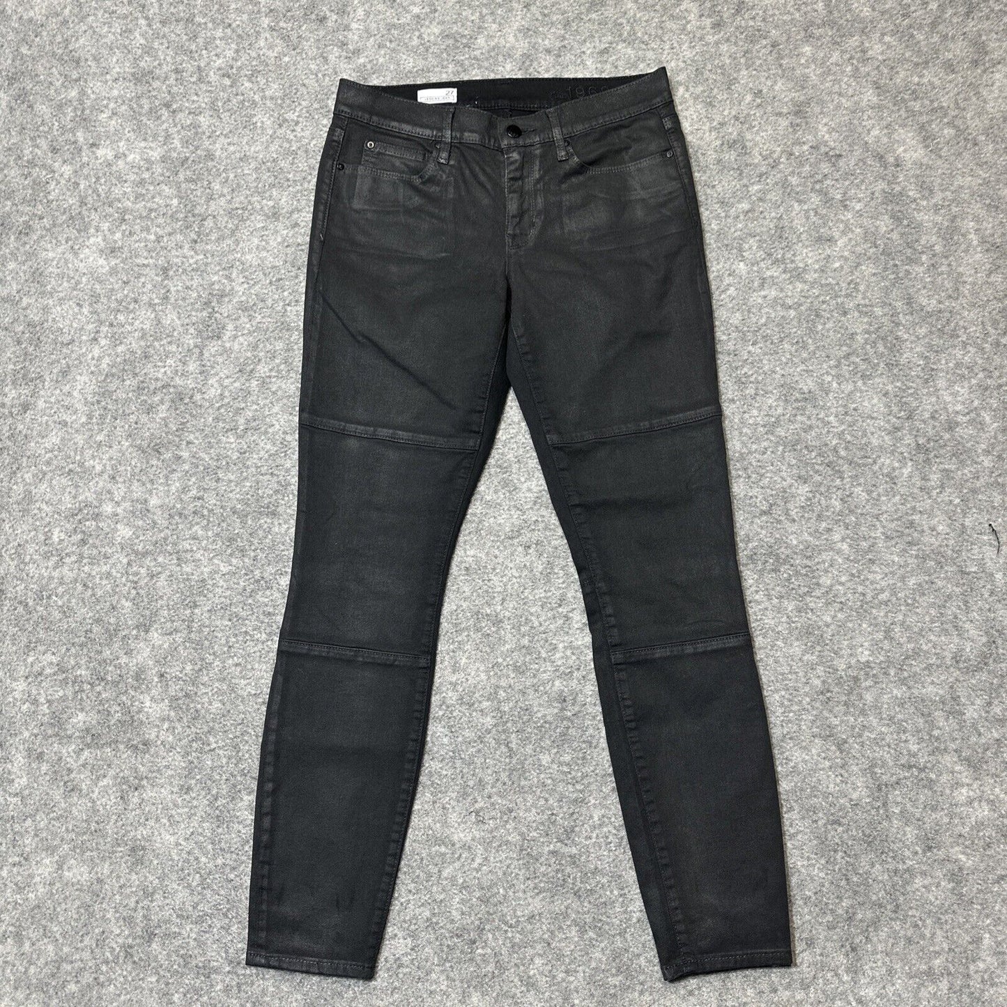 Gap 1969 Women's Leather Coated Legging Jean Size 27 Black Denim