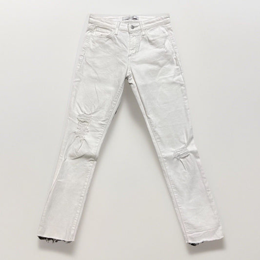 Joes Jeans Distressed Mid Rise Skinny Crop Jeans Women's Size 26 White