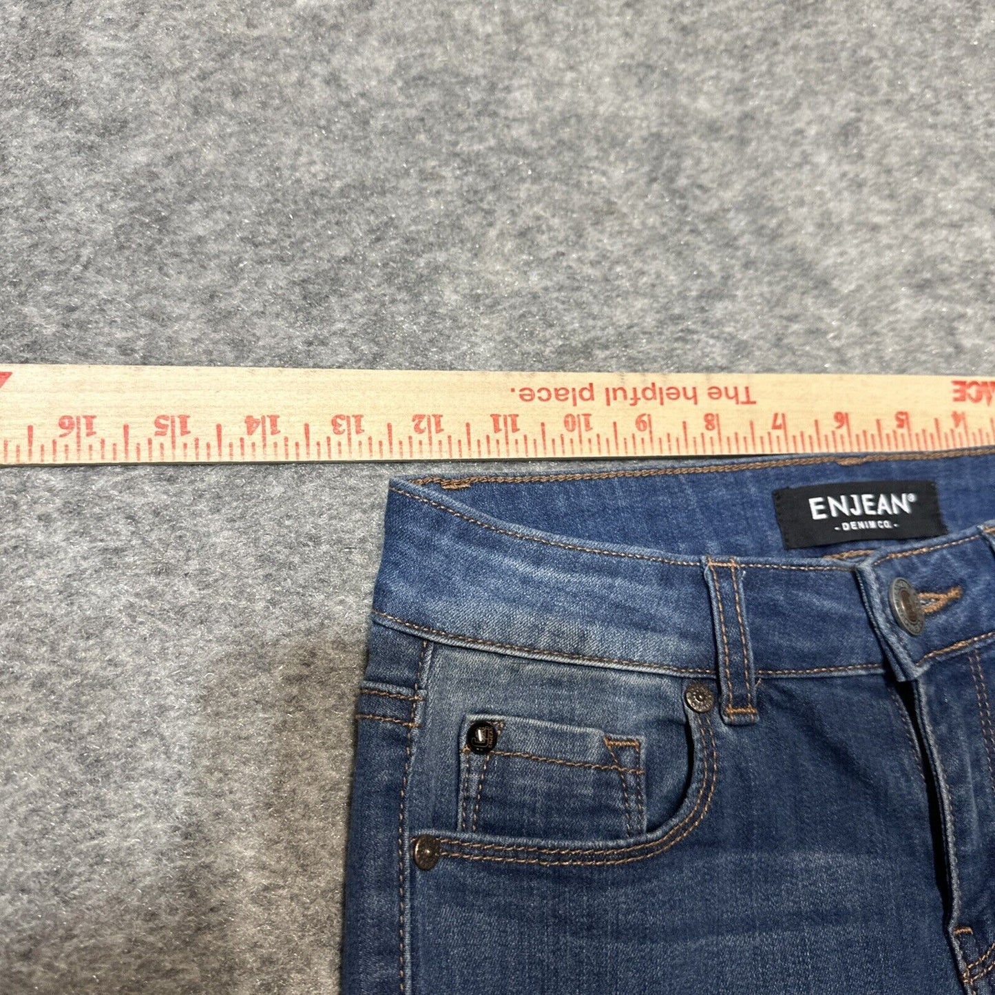 ENJEAN Denim Women's Distressed Skinny Jeans Size 1 Blue Medium Wash Denim