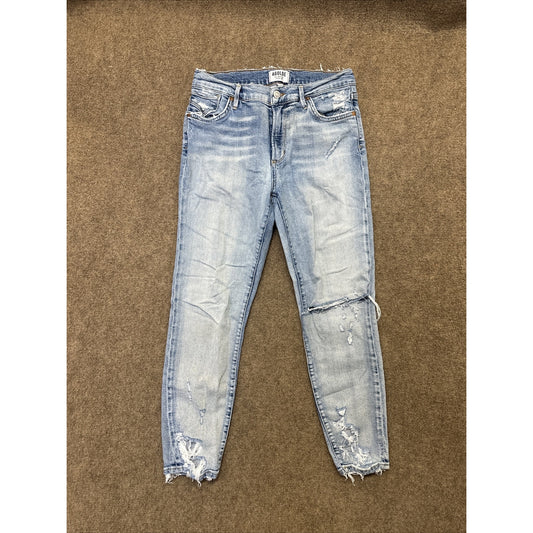 Agolde Distressed Skinny Ankle Jeans Women's Size 27 Light Blue Denim