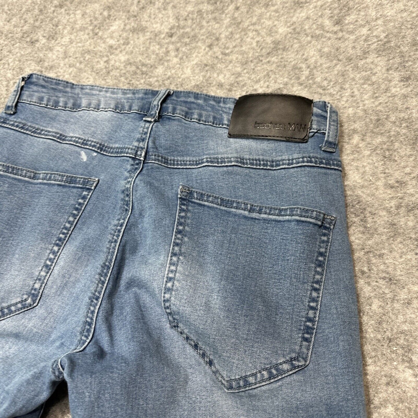 Boohoo MAN Skinny Men's Jeans Size 30S Blue Light Wash Denim